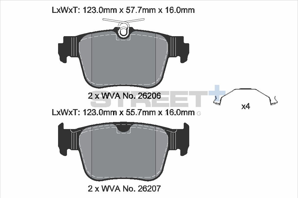 VW Racing Bremsbeläge HA T8232SP2001 Street+ PAGID