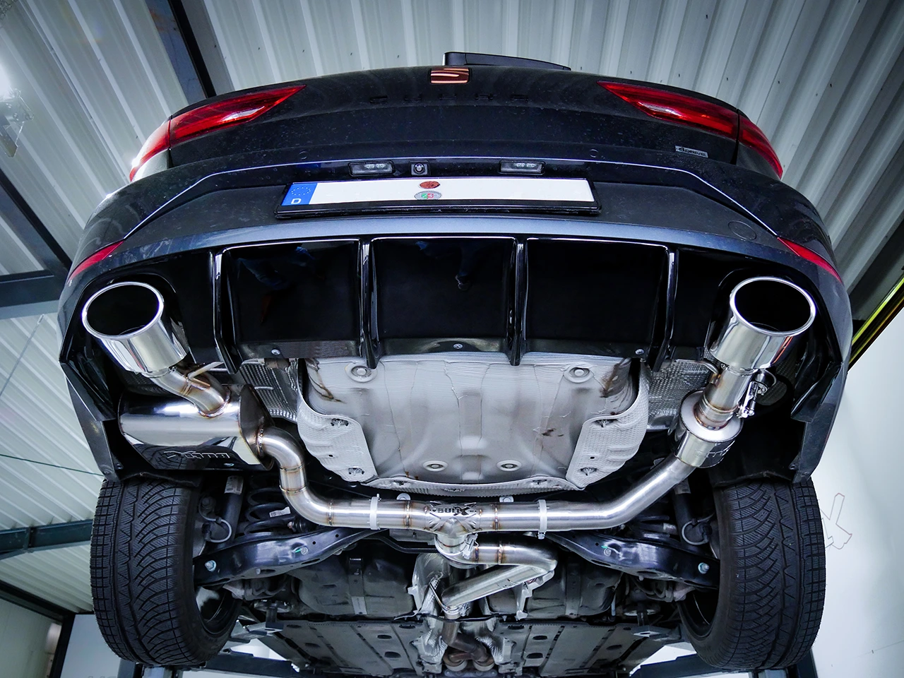 EGO-X Abgasanlage 3" VW Golf 7R Variant, Seat Leon 5F ST Cupra 300 4WD OPF (mit ECE*)