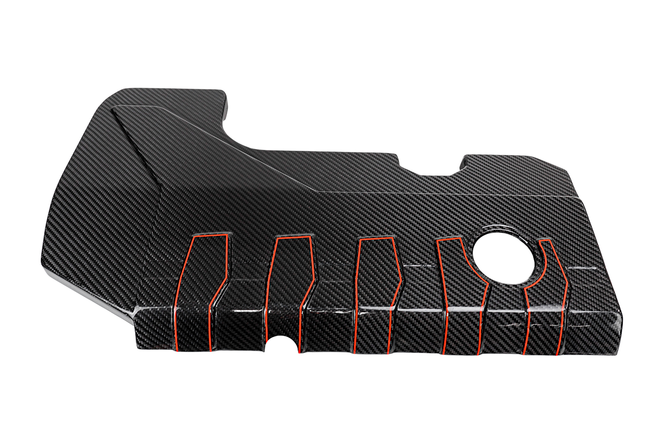 Designkit Aufkleber Rot Carbon Motorabdeckung Audi RS3 8V/8Y, TTRS 8S 2.5 TFSI 400PS