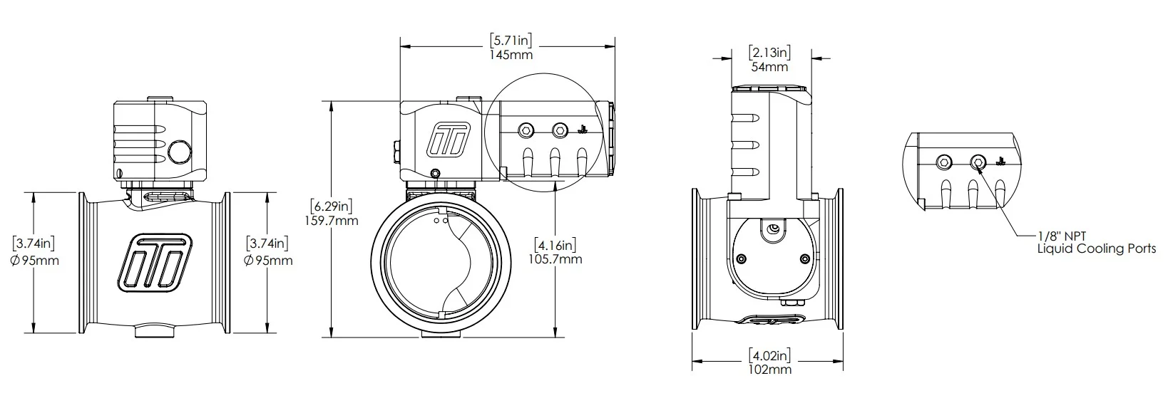 Turbosmart StraightGate76 ESG76 Elektronisches Externes Wastegate