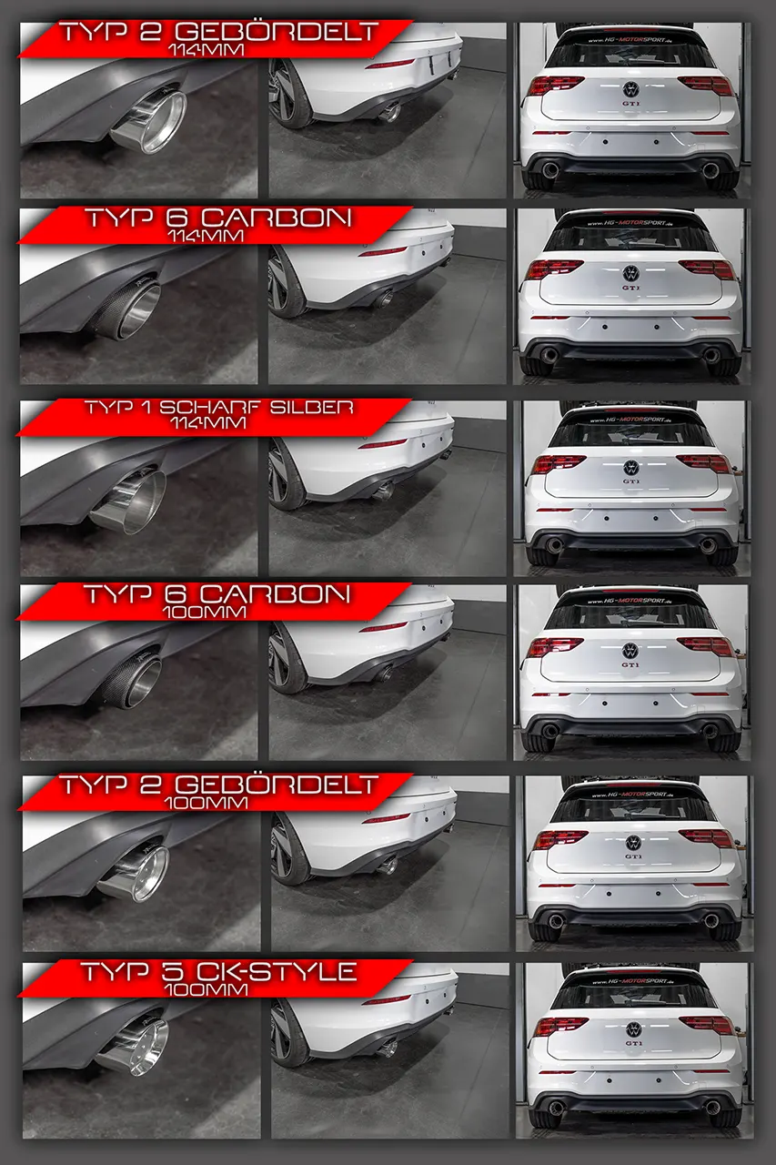Endrohrbogenset Golf 8 GTI/ Clubsport 245/300PS