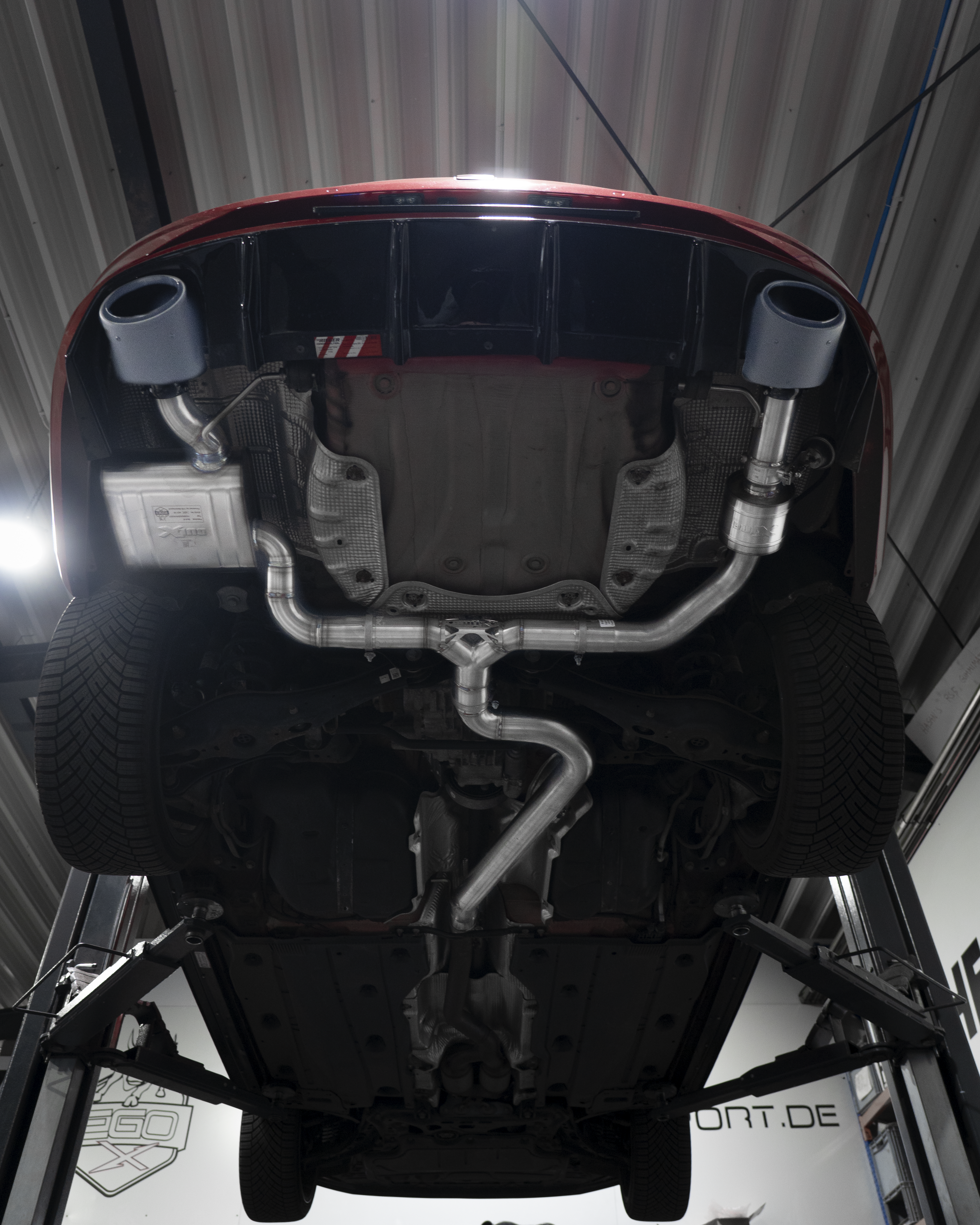 EGO-X Abgasanlage 3" VW Golf 7R Variant, Seat Leon 5F ST Cupra 300 4WD OPF (mit ECE*)