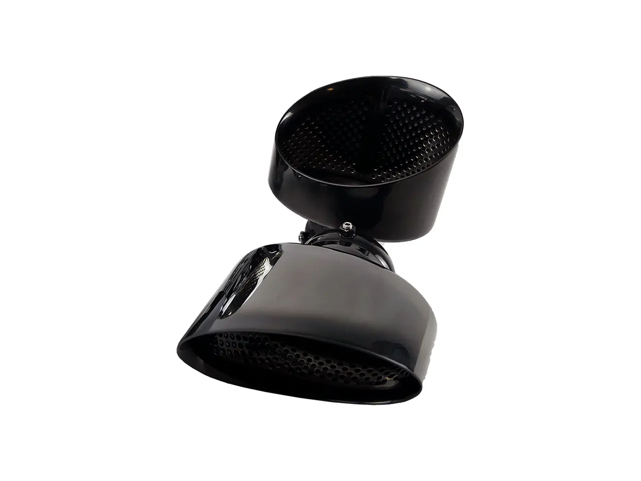 Bull-X Endrohrset: Typ 22 Edelstahl oval schwarz 170x110 (A:1x64mm + 1x76mm)