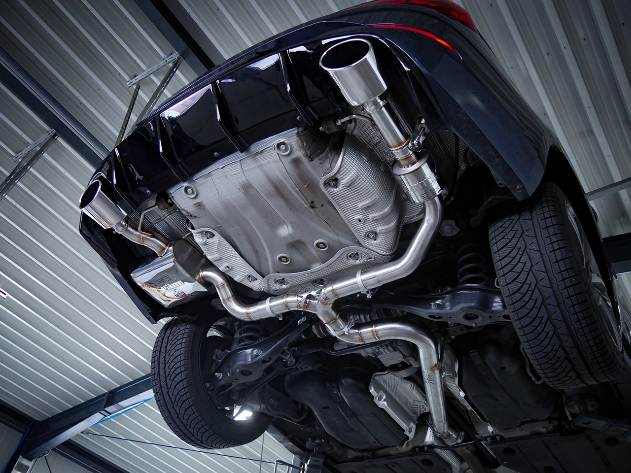 EGO-X Abgasanlage 3" VW Golf 7R Variant, Seat Leon 5F ST Cupra 300 4WD OPF (mit ECE*)