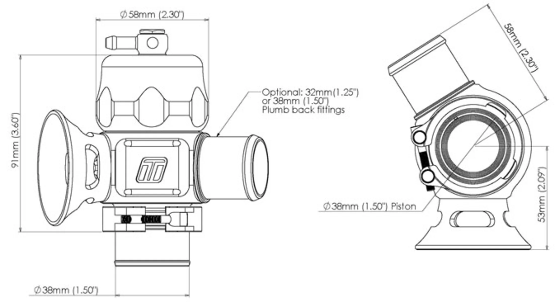 Turbosmart BOV Dual Port Universal 32mm