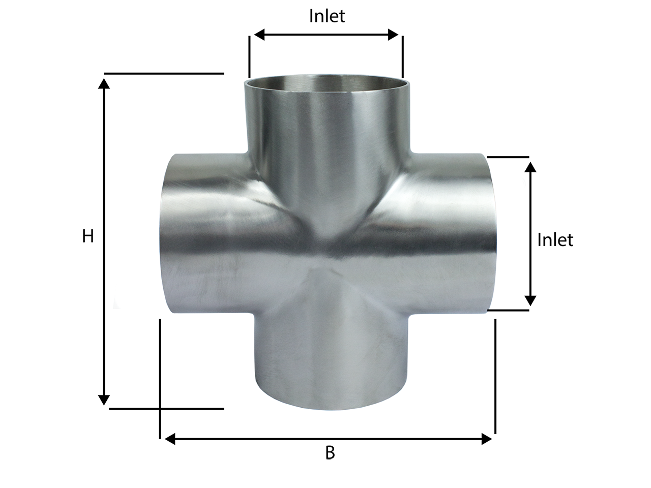 Edelstahl Kreuzstück 2mm Wandstärke