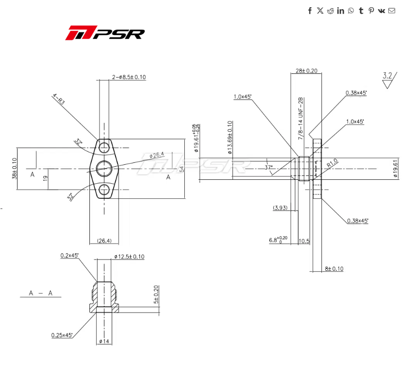 Pulsar PSR Ölrücklauf Adapter -10AN
