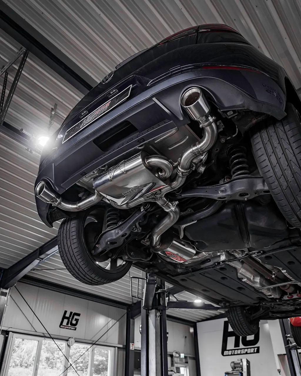 EGO-X Abgasanlage 3" VW Golf 7 GTI FL 245PS, Seat Leon 5F Cupra 300 FWD (mit ECE*)