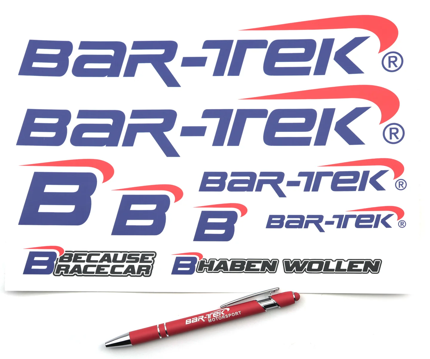 Stickerbogen mit BAR-TEK® Logo Aufkleber
