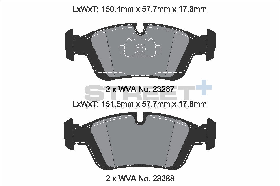 Racing Bremsbeläge VA T8168SP2001 Street+ PAGID passend für BMW