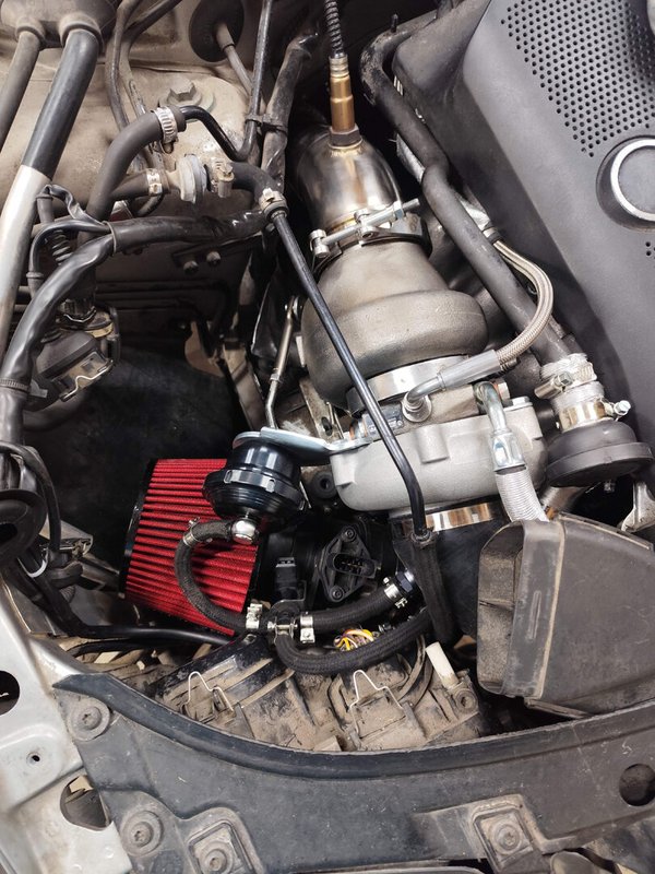 1.8T längs Plug & Play Turbo Kit: Pulsar G25-550 + Krümmer + Downpipe + Leitungen + Ansaugrohr