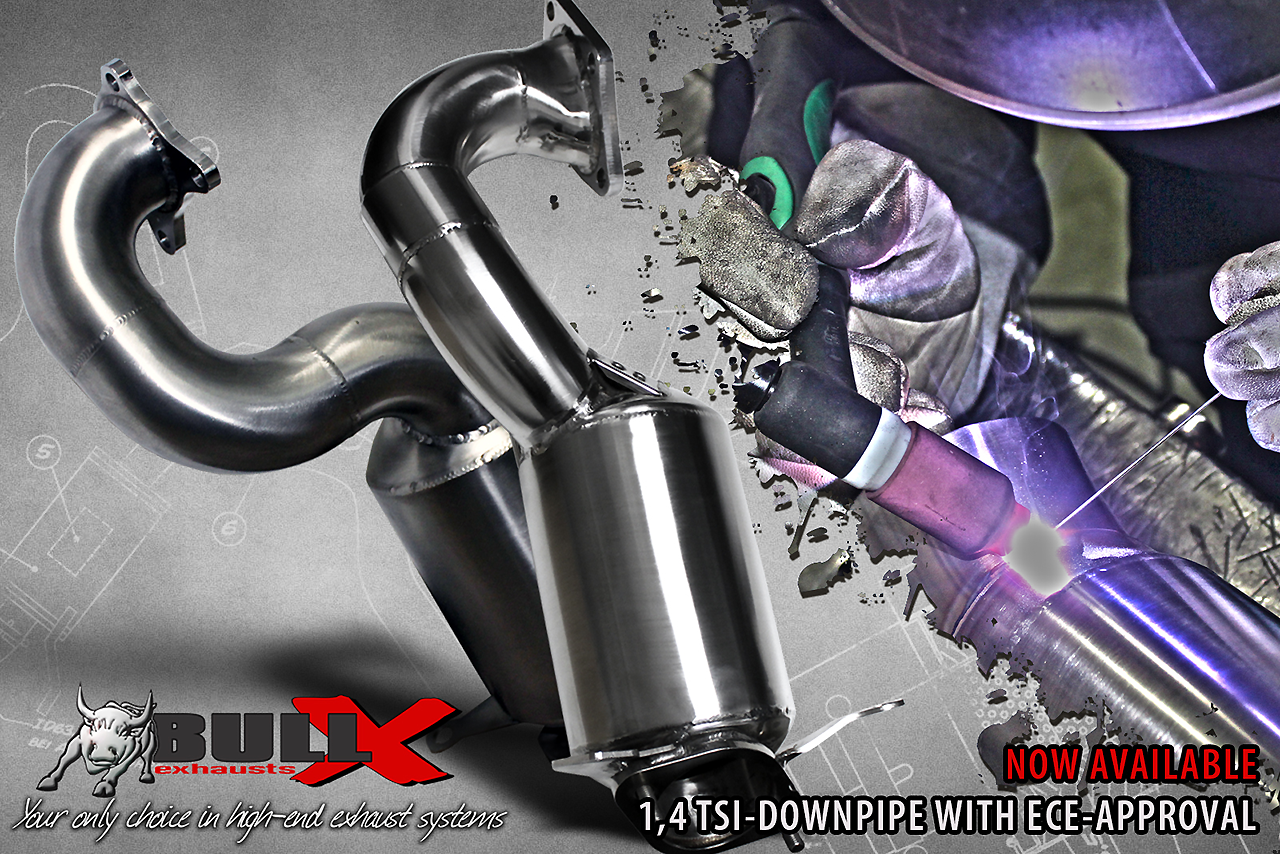 Bull-X Downpipe 2,5" VAG 1.4 TSI EA111 mit Kompressoraufladung (mit ECE*)
