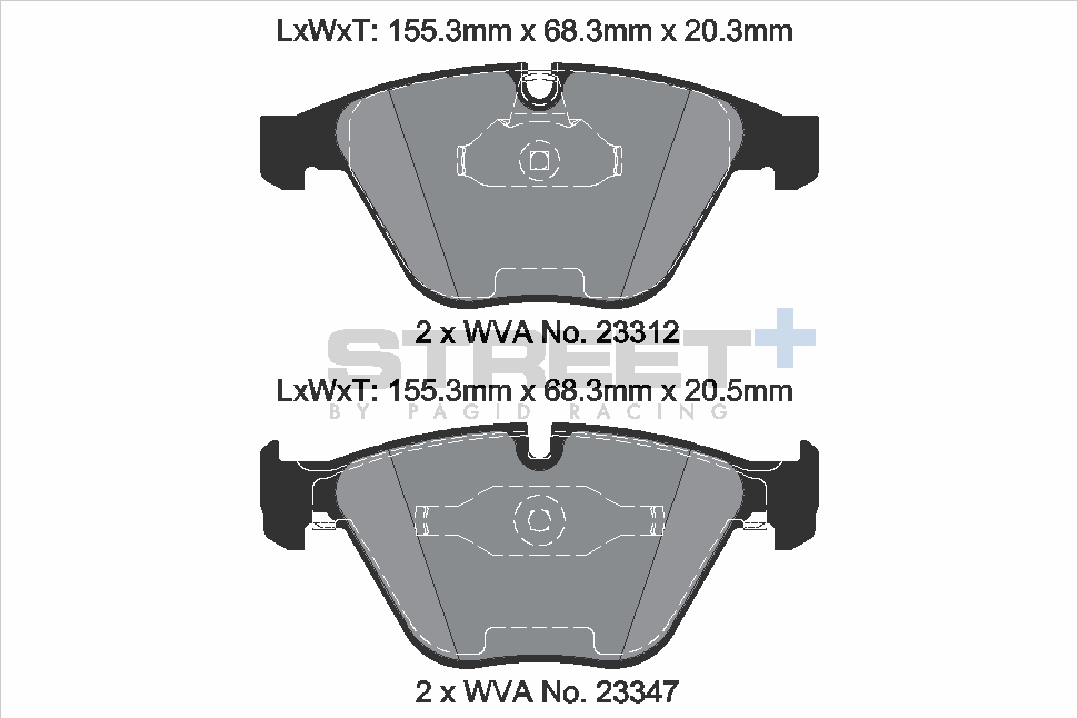 Racing Bremsbeläge T8023SP2001 Street+ PAGID passend für BMW