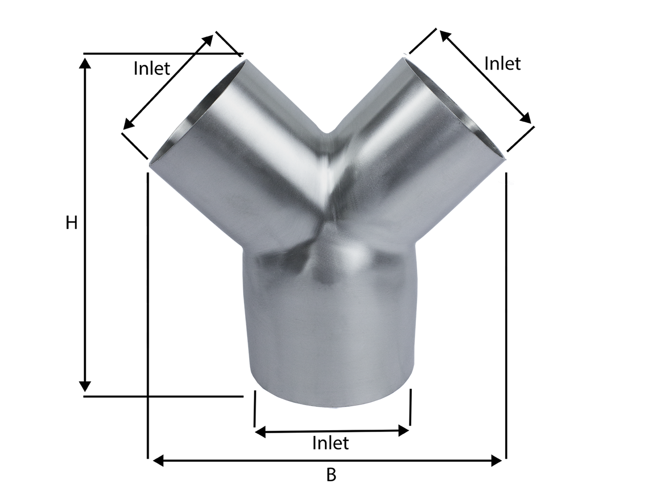 Edelstahl Y-Stück 2mm Wandstärke