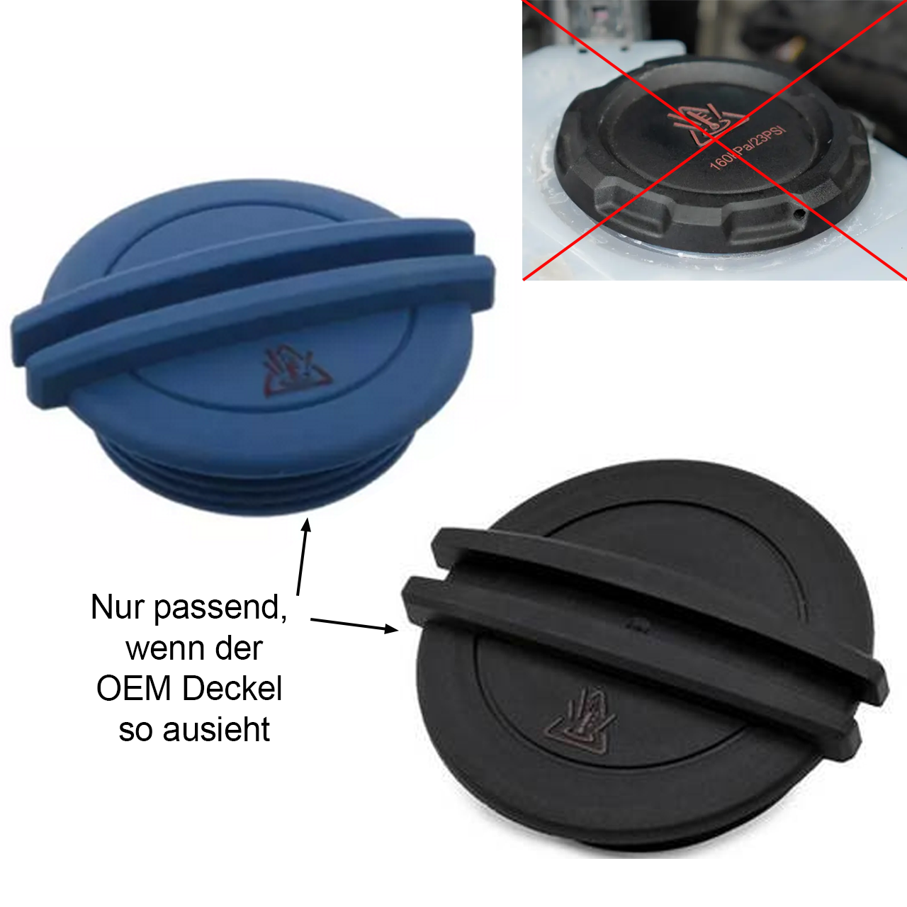 Kühlwasserdeckel Cover schwarz HG-Motorsport Logo PQ35/ MQB (z.B. Golf 5/6/7)