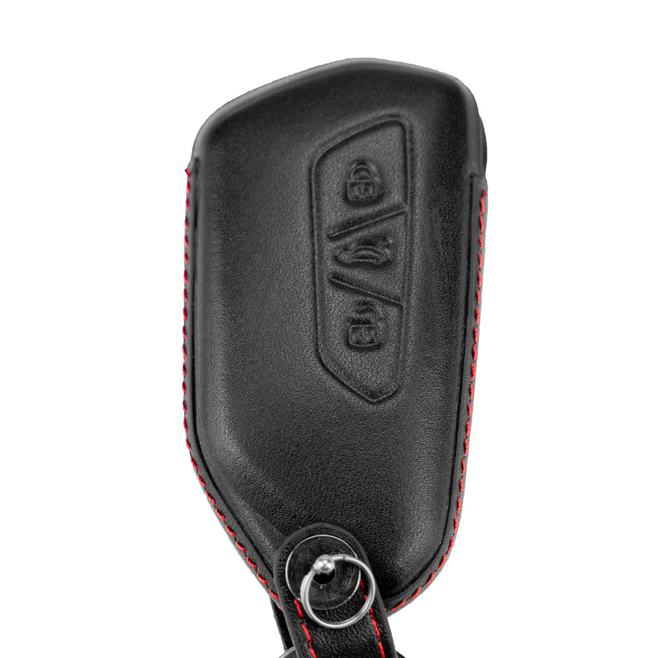 Leder Schlüsselcover 3-Tasten Autoschlüssel MQBevo (z.B. Golf 8, Octavia NX, Leon KL)