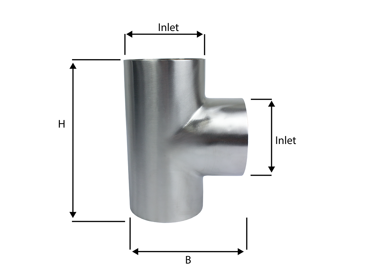 Edelstahl T-Stück 2mm Wandstärke