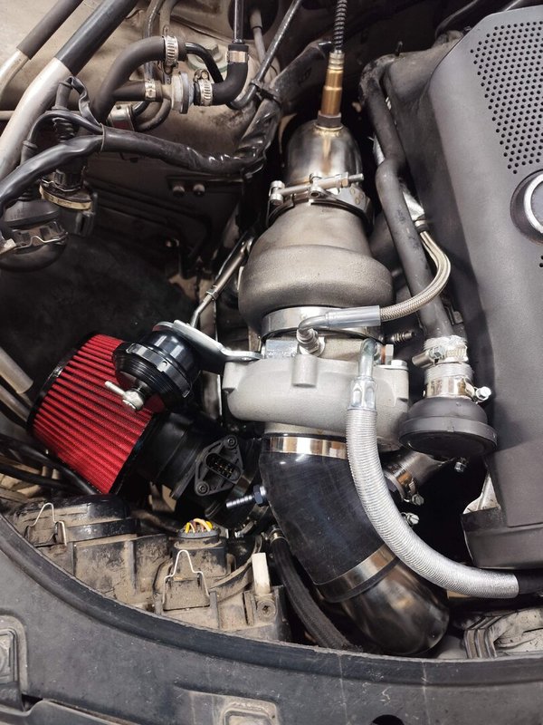 1.8T längs Plug & Play Turbo Kit: Pulsar G25-550 + Krümmer + Downpipe + Leitungen + Ansaugrohr