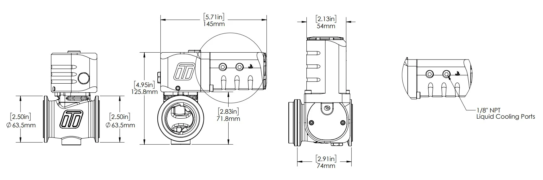 Turbosmart StraightGate40 ESG40 Elektronisches Externes Wastegate