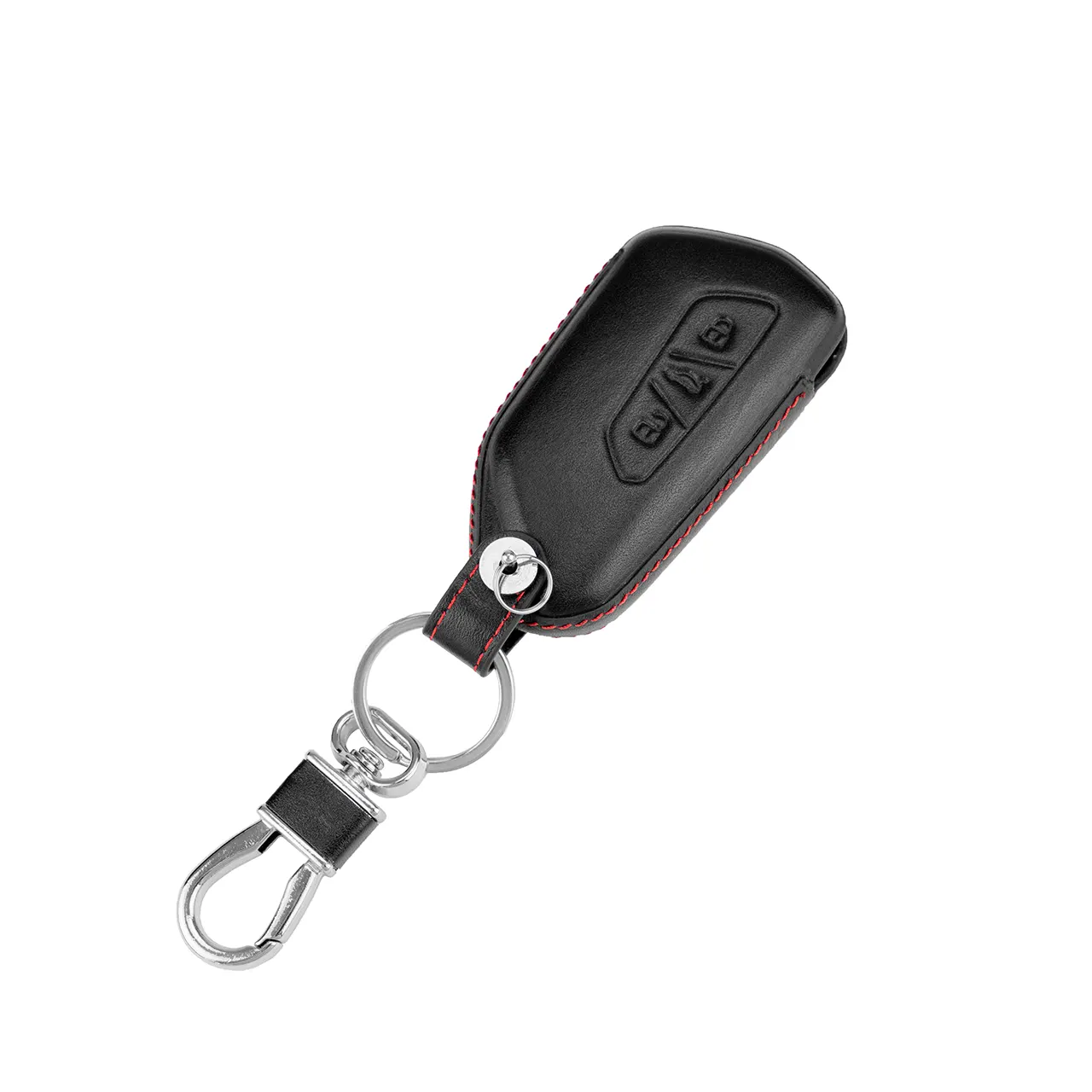 Leder Schlüsselcover 3-Tasten Autoschlüssel MQBevo (z.B. Golf 8, Octavia NX, Leon KL)
