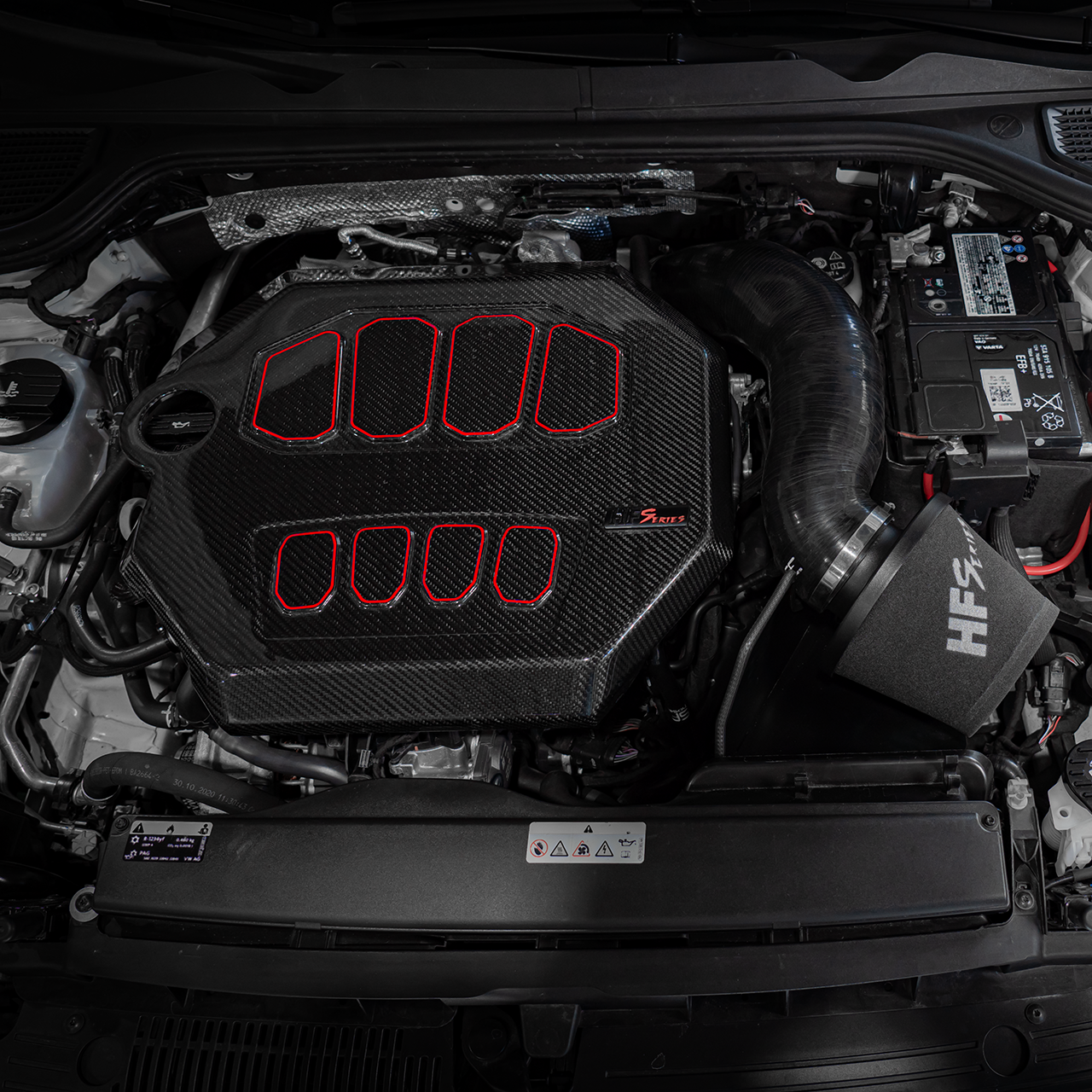 Designkit Aufkleber Carbon Motorabdeckung EA888 Gen.4 (z.B. Golf 8 GTI/CS/R, S3 8Y, Formentor)
