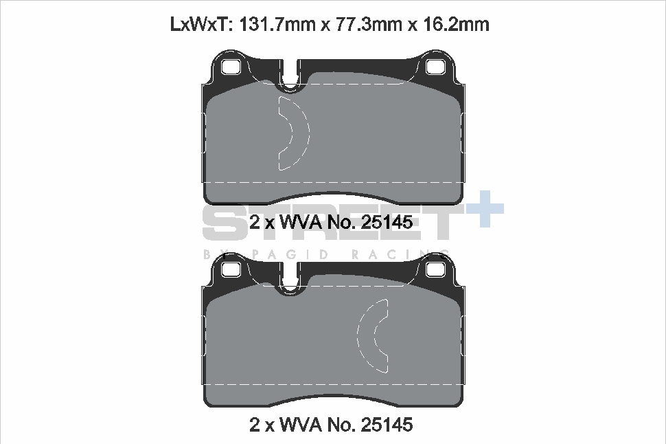 VW Racing Bremsbeläge VA T8198SP2001 Street+ PAGID