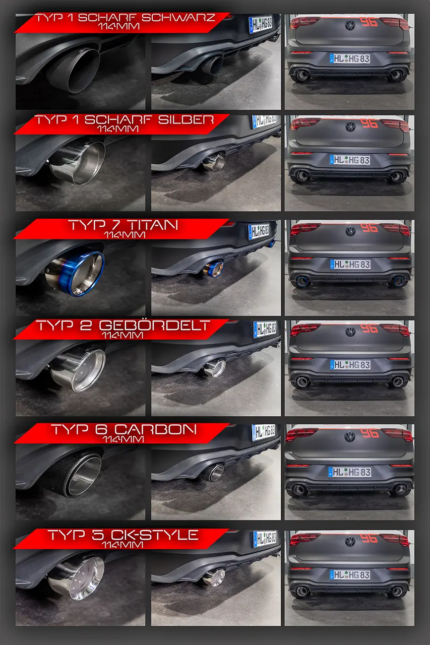 Endrohrbogenset Golf 8 GTI/ Clubsport 245/300PS