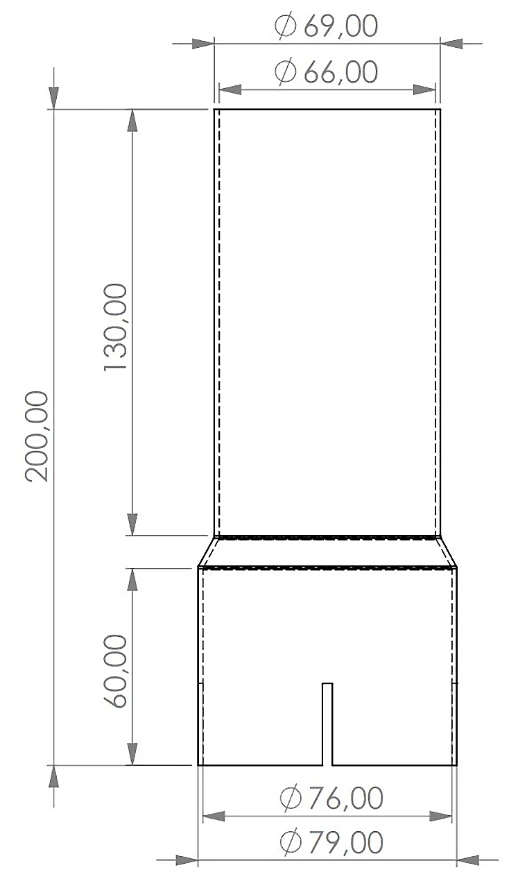 Edelstahl Reduzierer 76mm geschlitzt > 69mm 3" Adapter auf Serienanlage Audi S3 8L/ TT 8N