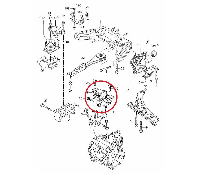 High Performance Linkes Motorlager (Strasse) VAG200M